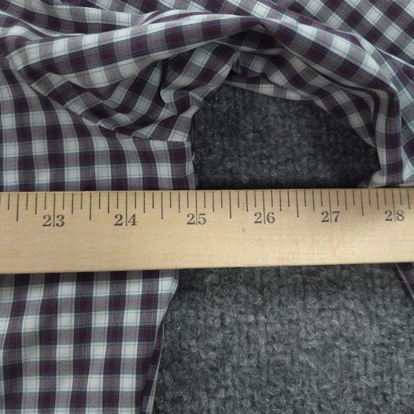 Mizzen Main Shirt Mens Extra Large Trim Fit Red Gingham Leeward Performance Prep - Picture 7 of 10